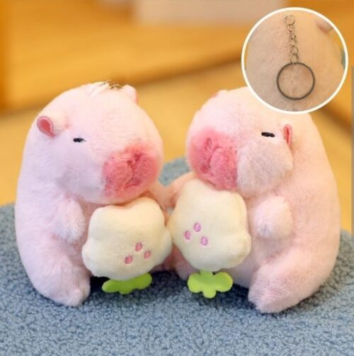 Capabala Holding Flowers Pink Capybara-12cm 1 - Tradedubai.ae Wholesale B2B Market - Tradedubai.ae Wholesale B2B Market