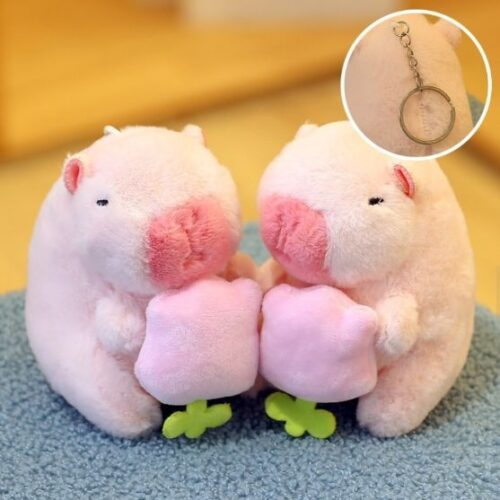 Capabala Holding Flowers Pink Capybara-12cm 2 - Tradedubai.ae Wholesale B2B Market - Tradedubai.ae Wholesale B2B Market