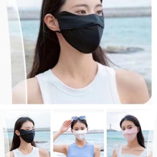 Ice Silk Fishbone Sunscreen Mask Black MOQ :1Box