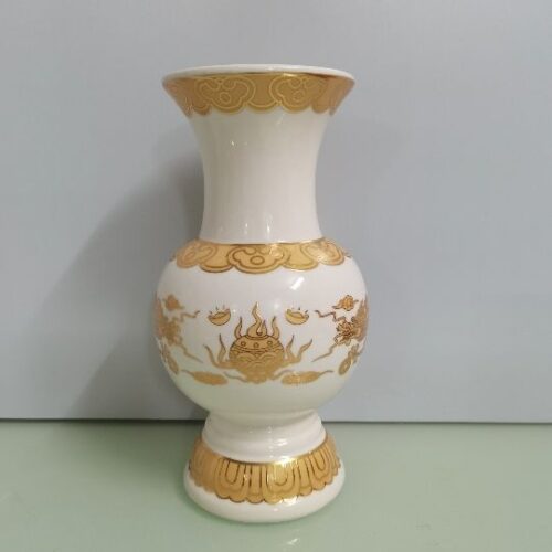 12-Inch White Dragon Vase MOQ : 5Box