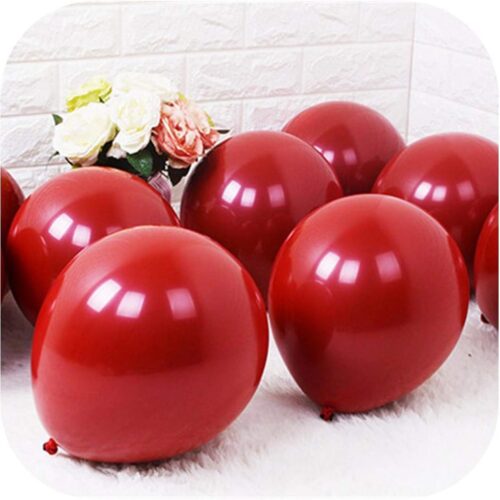Rose Gold Hen| 10inch Ruby Red Balloon Valentine's Day Decoration Balloon 18inch Heart Wedding Birthday Party Balloon Jewel Red Latex Balloon-10pcs Ruby Red