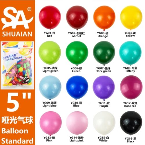 5-Inch Matte 1G Balloons 200