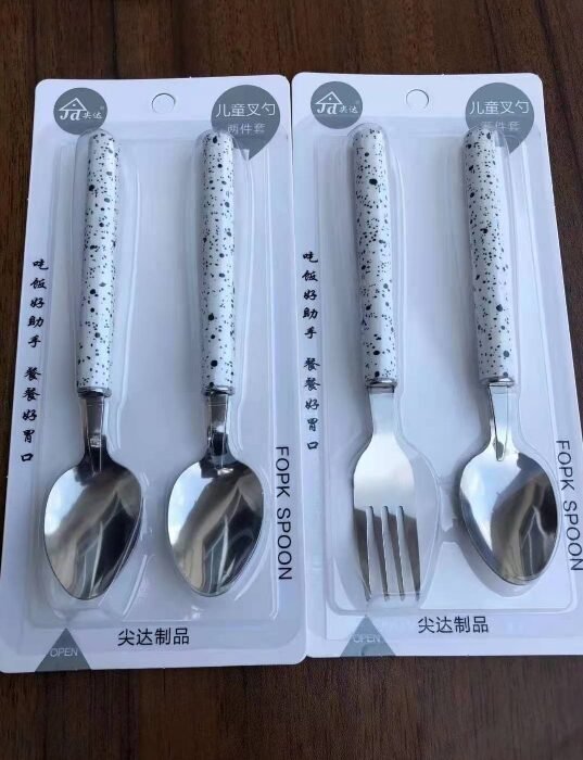 512 Flower Long Handle Tableware Two-Piece Set MOQ:1B0X - Tradedubai.ae Wholesale B2B Market