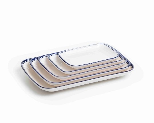 8048-5.5(5.5-nch Rectangular Plate) Blue Edge A513.5*9*1.8cm-Custom Delivery Period 20 Days - Tradedubai.ae Wholesale B2B Market
