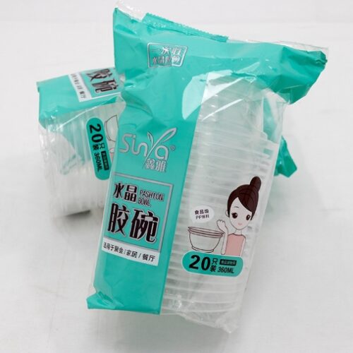 Disposable Transparent Tape Bowl 360ml(20 Pieces) MOQ:1B0X
