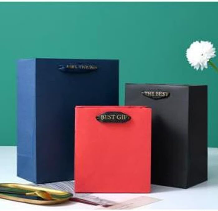No.1 Vertical Red Blue Black Card Embossed Gift Bag (14.5*10 *cm) - Tradedubai.ae Wholesale B2B Market