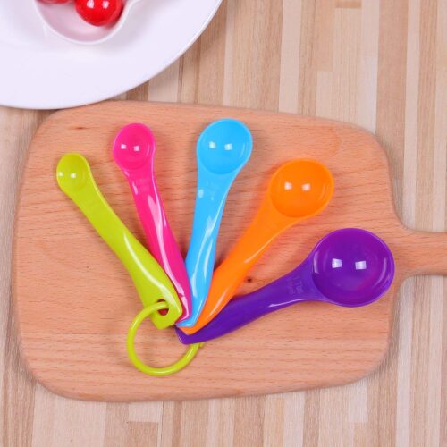 Plastic Color Measuring Spoon Set - Milk Powder Spoon with Scale - DIY Cake Baking Measuring Spoon