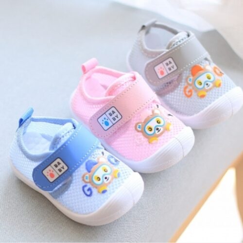Summer Mesh Surface Hollowed Breathable Toddler Shoes Soft Bottom 0-1 1 2 Years Old (Small Size)