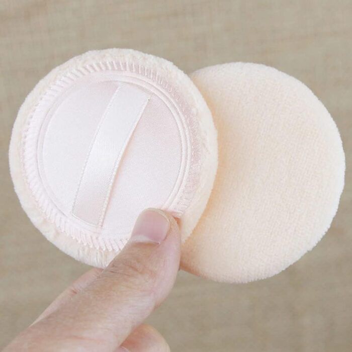 2P Women Lady Girls Face Makeup Puff Puffs for Face Make up for Face Cosmetic Tools Ribbon Miss Concealer Pure Cotton -FP04 - Tradedubai.ae Wholesale B2B Market