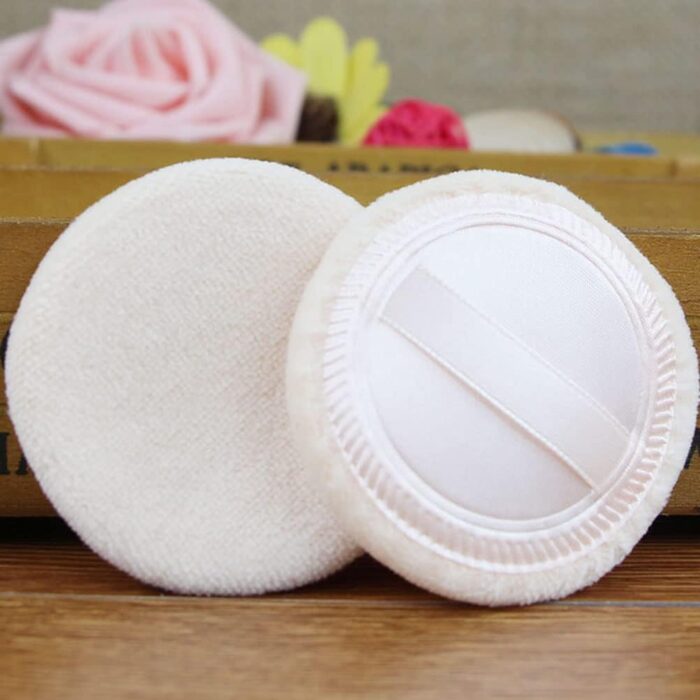 2P Women Lady Girls Face Makeup Puff Puffs for Face Make up for Face Cosmetic Tools Ribbon Miss Concealer Pure Cotton -FP04 - Tradedubai.ae Wholesale B2B Market