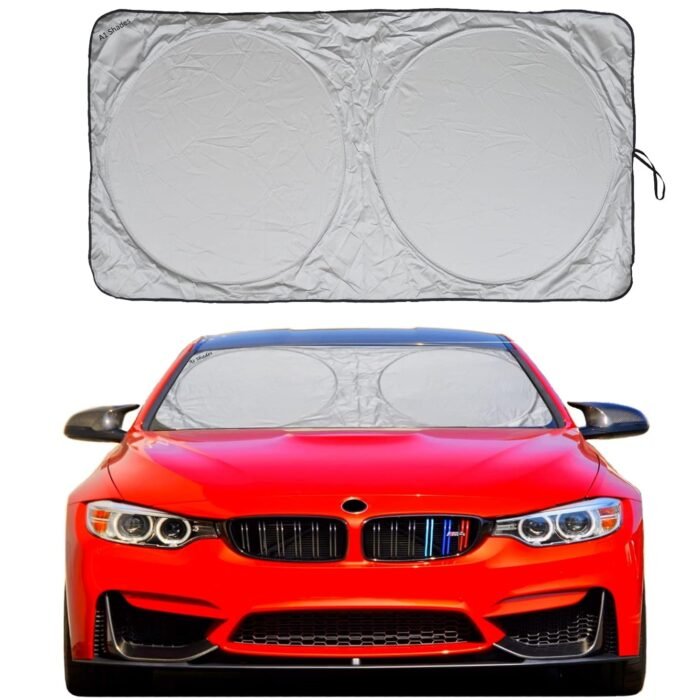 Double circle Car Windshield Sun Shade Titanium silver -70*145