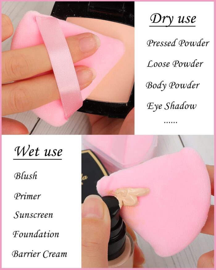 1Pc Triangle Powder Puff for Face Powder Makeup (Pink) -Fp124 - Tradedubai.ae Wholesale B2B Market