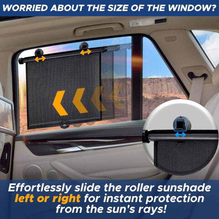 Retractable Car Roller Sunshade for Kids | Baby Car Window Shades for UV and Sun Glare Protection-40*45CM - Tradedubai.ae Wholesale B2B Market