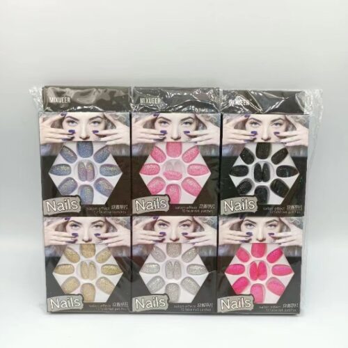Mj025 Mixueer Magic Color Pointed Nail Fake Nails Jelly Glue MOQ:1 BOX