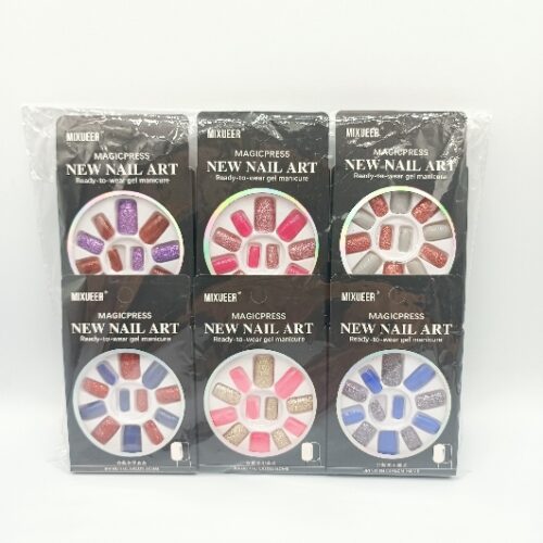 Mj026 Mixueer Colorful Light Fake Nails Jelly Glue MOQ:1 B0X