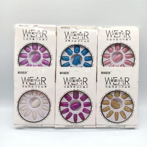 Mj031 Mixueer Tip Nail Gold Powder Fake Nails Jelly Glue MOQ:1B0X