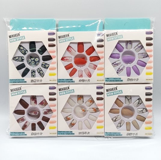 Mj033 Mixueer Pointed Nail Printing Fake Nails Jelly Glue MOQ:1 B0X - Tradedubai.ae Wholesale B2B Market