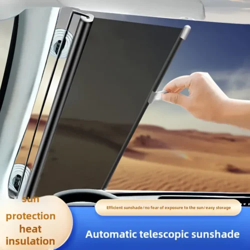 Auto Sunshade - Retractable Front Windshield Sun Blocker, Heat Insulation Curtain for Cars-55*125CM