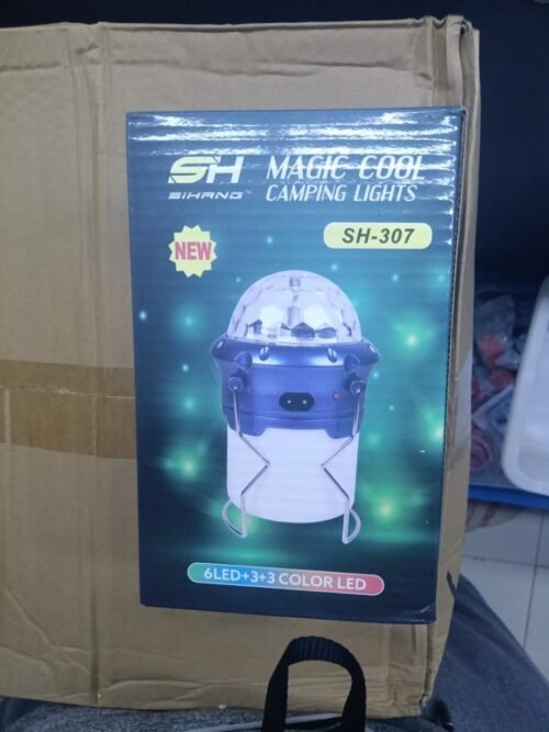 T165 Rechargeable 3 in 1 RGB Rotating Magic Effect Ball Portable Collapsible Camping Outdoor LED Lantern Light Flashlight Torch