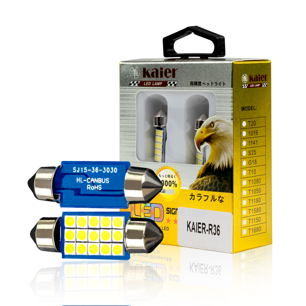 01_KAIER-R36-5jpg KAIER LED Lamp Dome Festoon White light Bulbs for car interior lights 300% Extremely Brighter 6500K Cool White LED High Low Beam Conversion Kit - Image 1