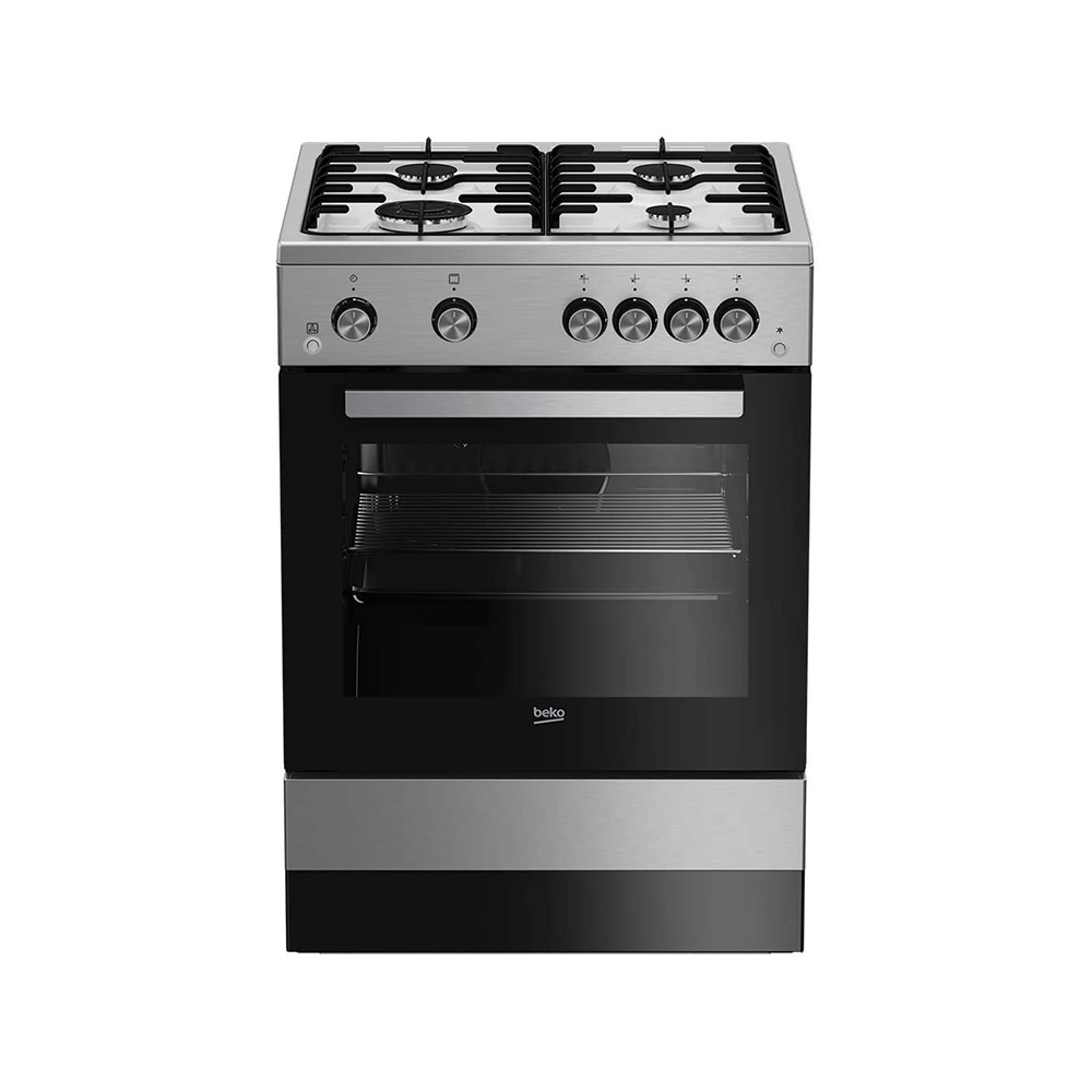 1-119jpg Beko 60 X 60 cm, 4 Gas Burners Free Standing Gas Cooker, Inox - FSGT61121DX - Image 1