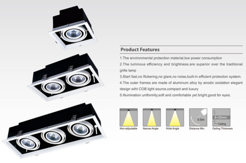 Double-head Dimmable LED Recessed Spotlights-715 Series - Image 2