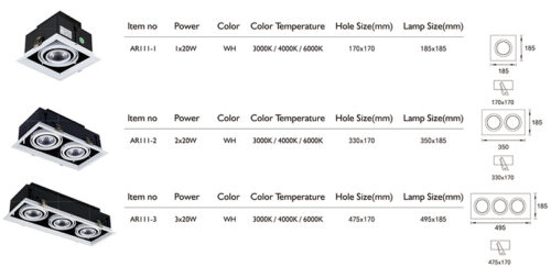 NICEWAY Focus Lighting Grille Lamp -AR111 Series - Image 3
