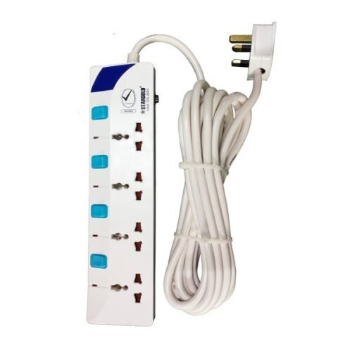 Stargold Power Strips Extension Cord 4 Outlets Power Socket With Safety Switch Universal Charging Socket With 3 Meter Bold Extension Cord