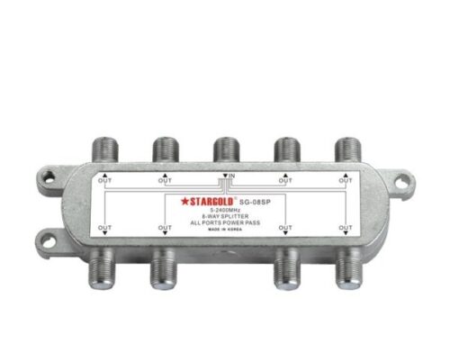 STARGOLD Digital Coax Cable Splitter 8 Way Coaxial Cable Splitter Works With HD TV, Satellite, High Speed Internet, Amplifier, Antenna