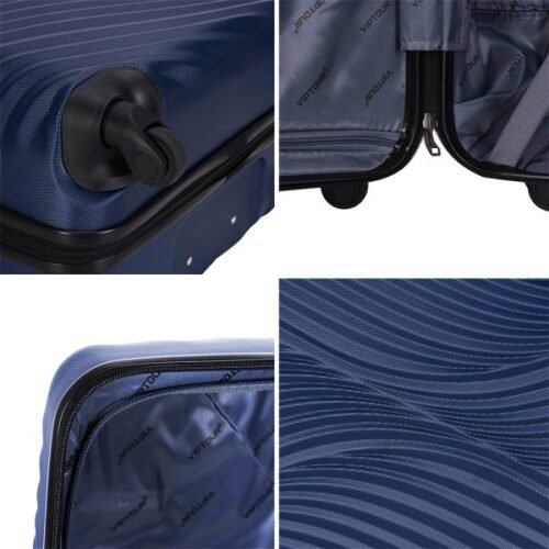 VIPTOUR Hard Shell 3 Piece ABS Trolley Luggage Sets 20/24/28 Inches, VT-A393 Dark Blue - Image 7