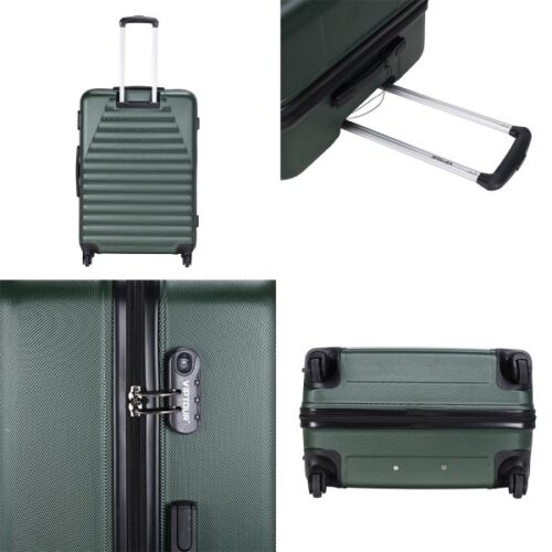 VIPTOUR Hard Side 3 Piece Suitcase Luggage Set Of 20/24/28 Inches, VT-A392 Green - Image 6