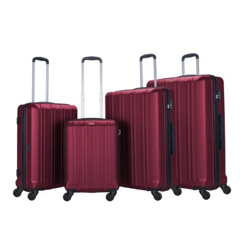STARGOLD 4 Piece ABS Hard Side Spinner Trolley Luggage Set With TSA Lock 20/24/28/32 Inch, SG-T92D Burgundy