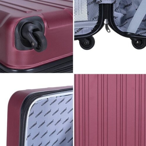STARGOLD 4 Piece ABS Hard Side Spinner Trolley Luggage Set With TSA Lock 20/24/28/32 Inch, SG-T92D Burgundy - Image 7
