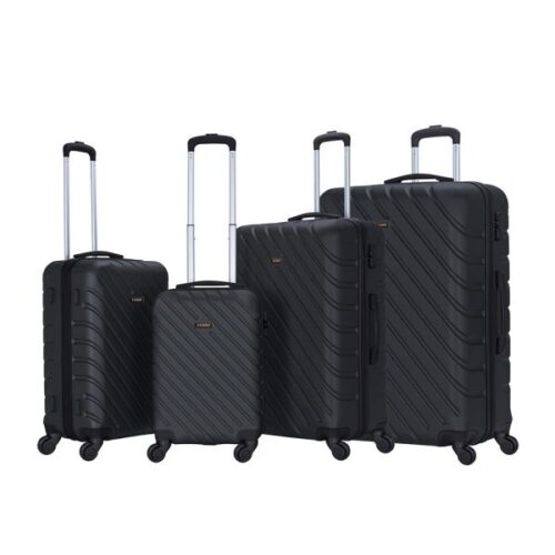 STARGOLD 4 Piece ABS Hard Side Spinner Trolley Luggage Set With TSA Lock 20/24/28/32 Inch, SG-T94D Black
