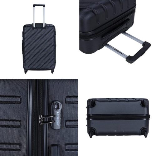 STARGOLD 4 Piece ABS Hard Side Spinner Trolley Luggage Set With TSA Lock 20/24/28/32 Inch, SG-T94D Black - Image 6