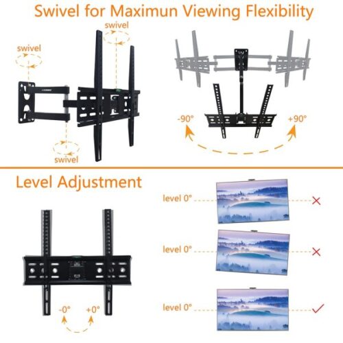 Stargold Full Motion TV Wall Mount, Swivel And Tilt TV Wall Mount For 26-52 Inch TVs & Monitors TV Bracket Holds Up To 35kg - Image 3