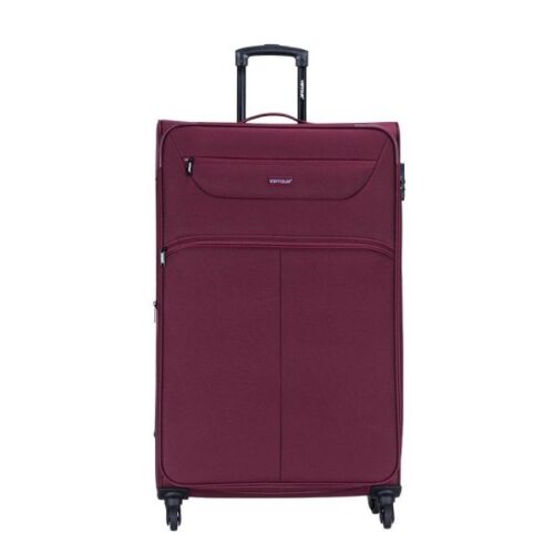 VIPTOUR 4 Piece Fabric Jacquard Trolley Luggage Set With TSA Lock 20/24/28/32 Inch, VT-A382 Burgundy - Image 2