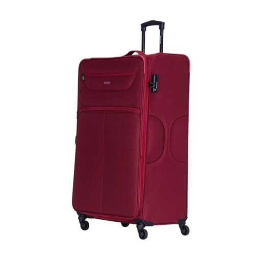 VIPTOUR 4 Piece Fabric Jacquard Trolley Luggage Set With TSA Lock 20/24/28/32 Inch, VT-A382 Red - Image 4
