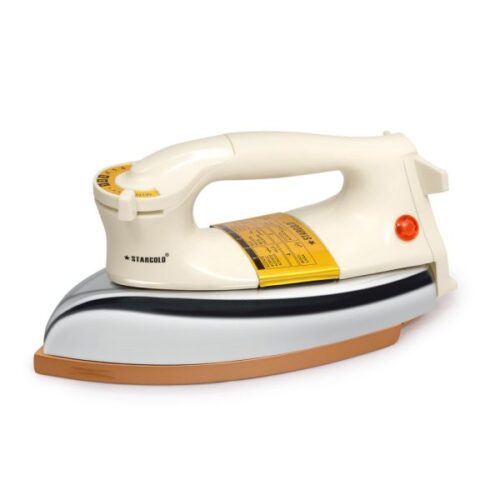 Stargold Automatic 1000W Heavy Weight Electric Dry Iron, Ceramic Coating, Automatic Thermostat Cut-Off, Suitable For All Clothes With 1 Years Warranty