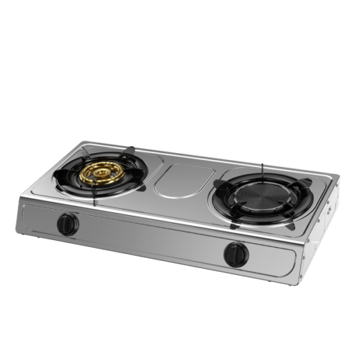 STARHOME Low Gas Consumption Automatic Ignition Stainless Steel 2-Burner Gas Stove, SH-1151
