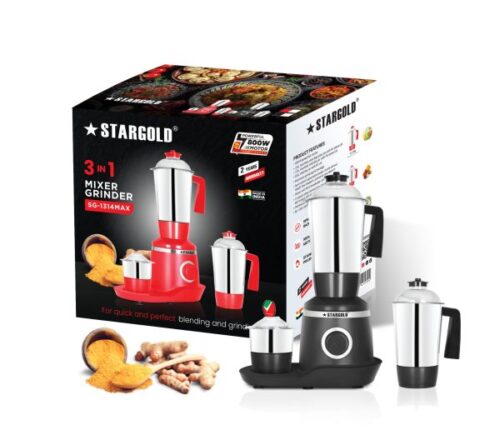 STARGOLD Mixer Grinder 3 In 1 Stainless Steel 3 Jar Body Blender 800W Powerful Motor Juicer Grinder, SG-1314 MAX - Image 4