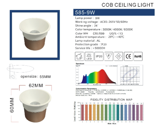 9W Directional Spot lights ,Ceiling Downlights for Living Room Dining Room Corridor Lights - 585-9W - Image 2