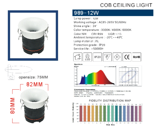 LED Recessed Spot Lighting Flush Mount Ceiling Spotlights 30° Adjustable Gimbal Downlight- 989-12W - Image 2