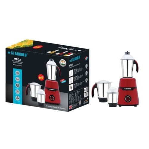 STARGOLD Mixer Grinder 3 In 1 Stainless Steel 3 Jar Body Blender 750W Powerful Copper Motor, SG-1378 - Image 2