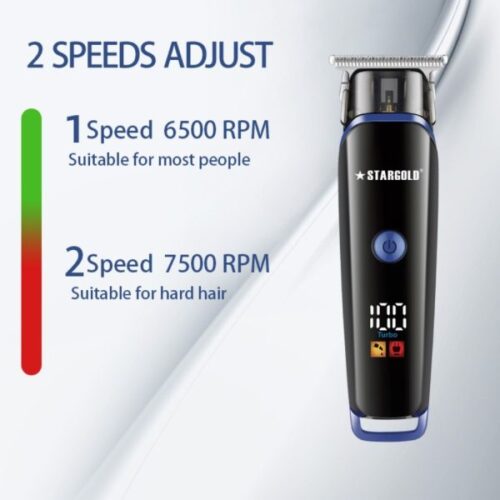 STARGOLD Professional Hair Trimmer Cordless Hair Zero Gapped T-Blade Beard Clippers Rechargeable Trimmer With LED Display, SG-922 - Image 2