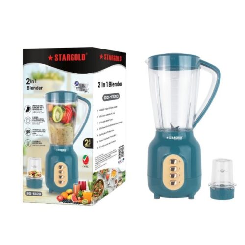 STARGOLD 450W 2-In-1 Blender & Grinder, 1.5L Unbreakable PC Jar, Stainless Steel Blades, 2 Speeds Setting And Pulse, SG-1320 - Image 2
