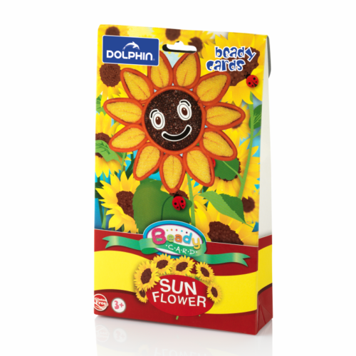 Dolphin sun flower beady card- Greeting Card -FER-12