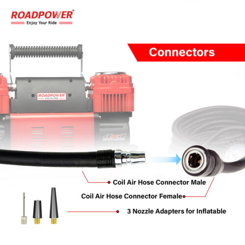 ROADPOWER Dual Cylinder Car Air Compressor Ultra Extreme 4x4 Tire Super Air Flow Portable 300 Litter-Mints 150 PSI 12V Tire Inflator for Car,Truck, Bicycle & Other Inflatables With Carry Bag Color RED - Image 4