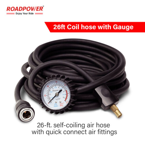 ROADPOWER Dual Cylinder Car Air Compressor Ultra Extreme 4x4 Tire Super Air Flow Portable 300 Litter-Mints 150 PSI 12V Tire Inflator for Car,Truck, Bicycle & Other Inflatables With Carry Bag Color RED - Image 7