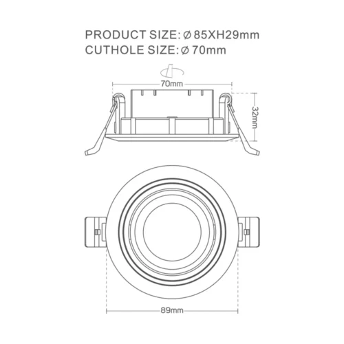 MAAT Anti-Glare Recessed Spotlight Frame for Ceiling - Image 8